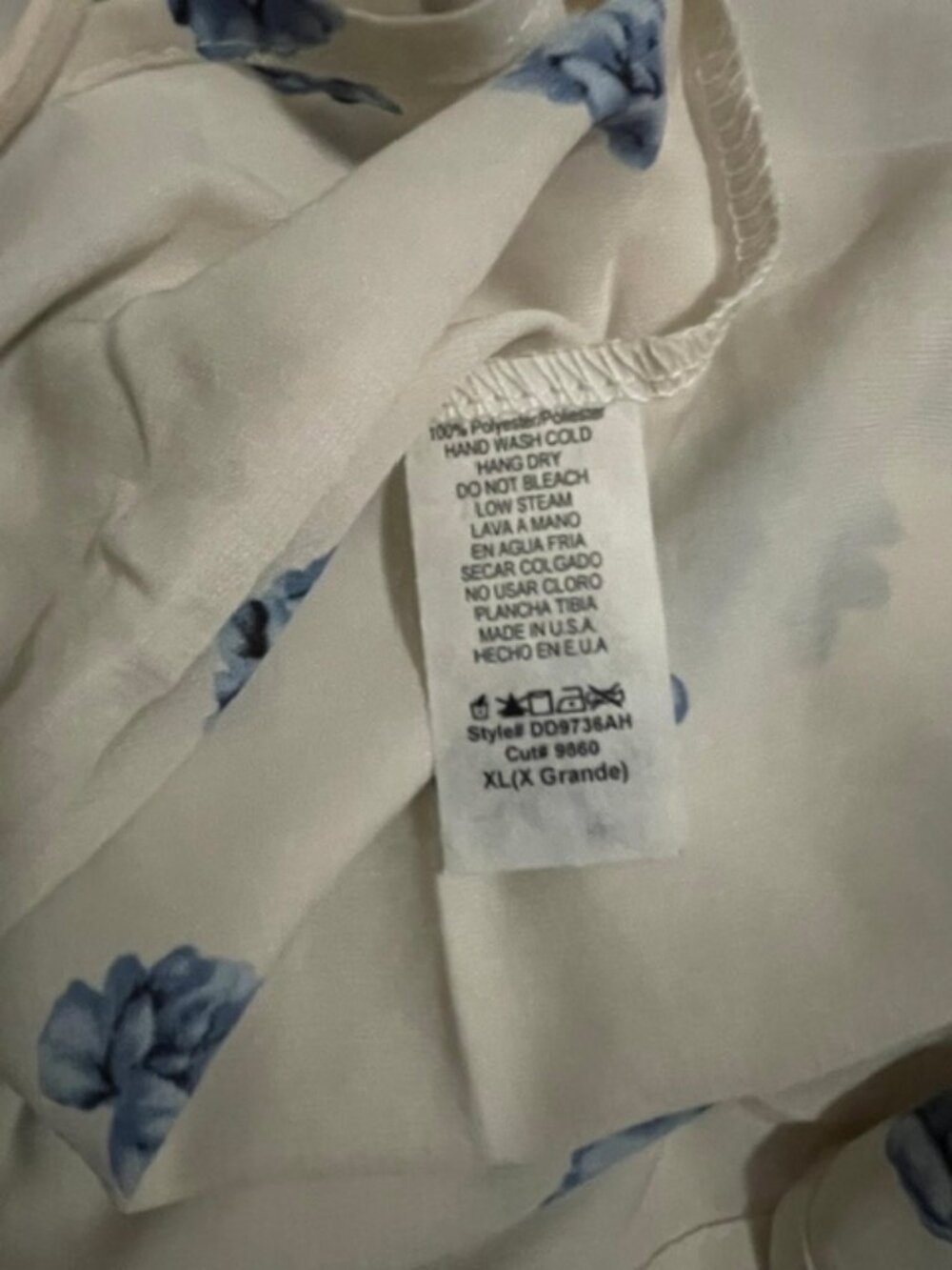 Yoyo 5 Women's Floral Mini Dress V-Neck 3/4 Sleeve, Blue Beige NWOT - Picture 8 of 12